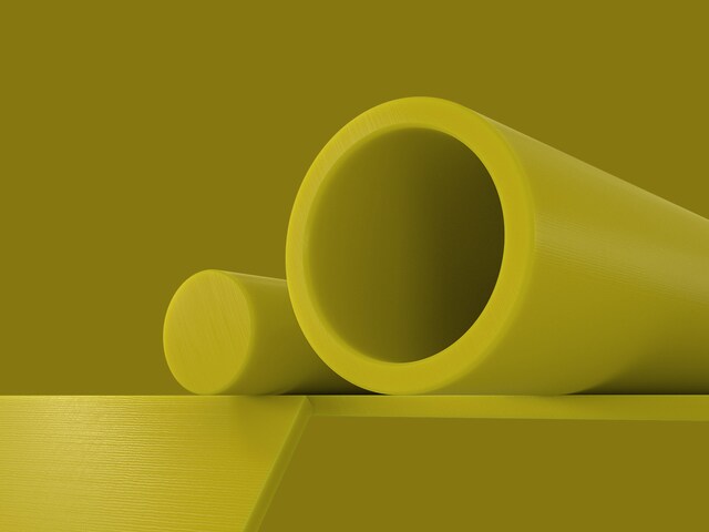 TIVAR® 1000 Virgin UHMW-PE plastic stock shapes in yellow